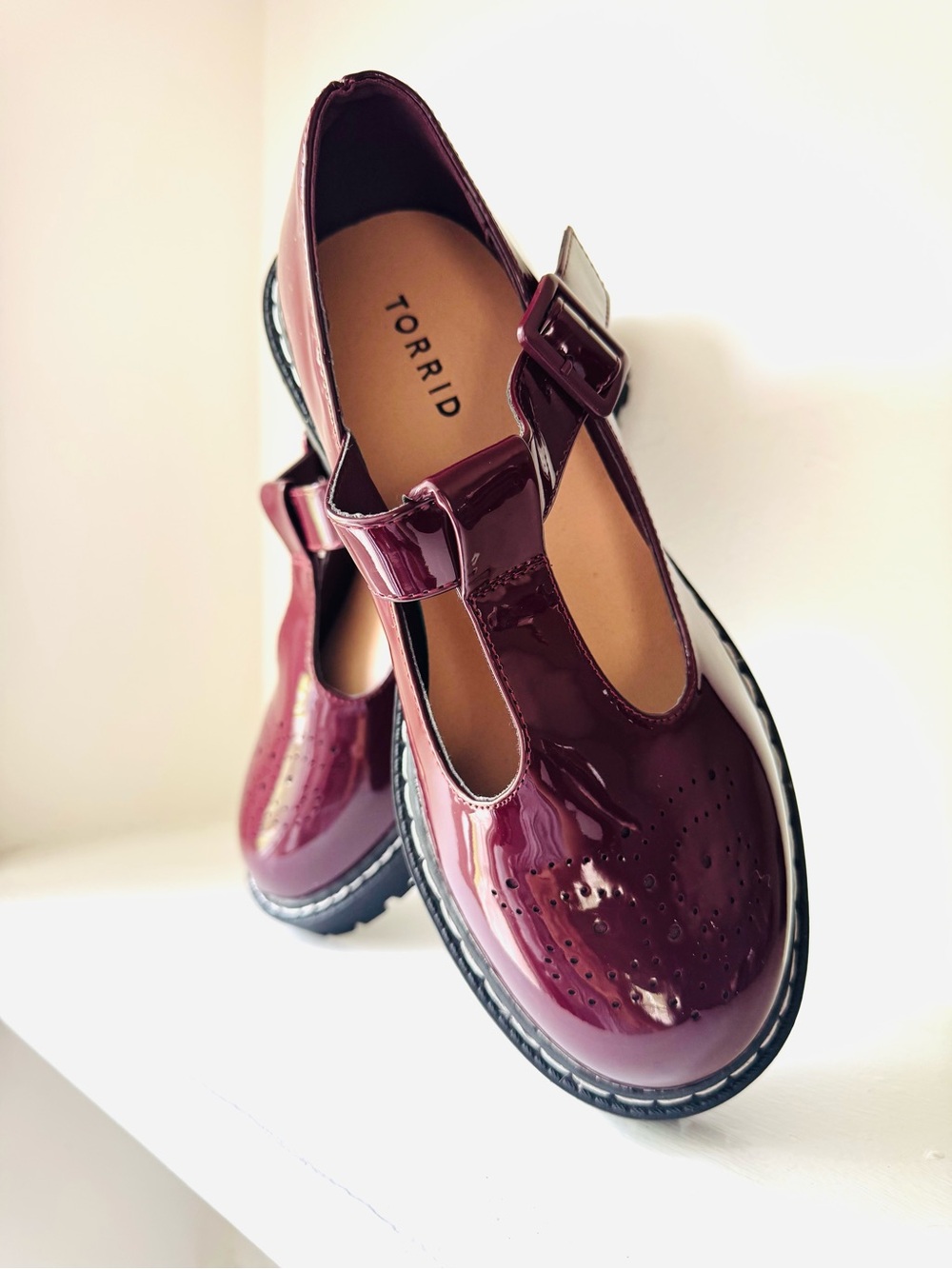 torrid Patent Burgundy Mary Jane Flats